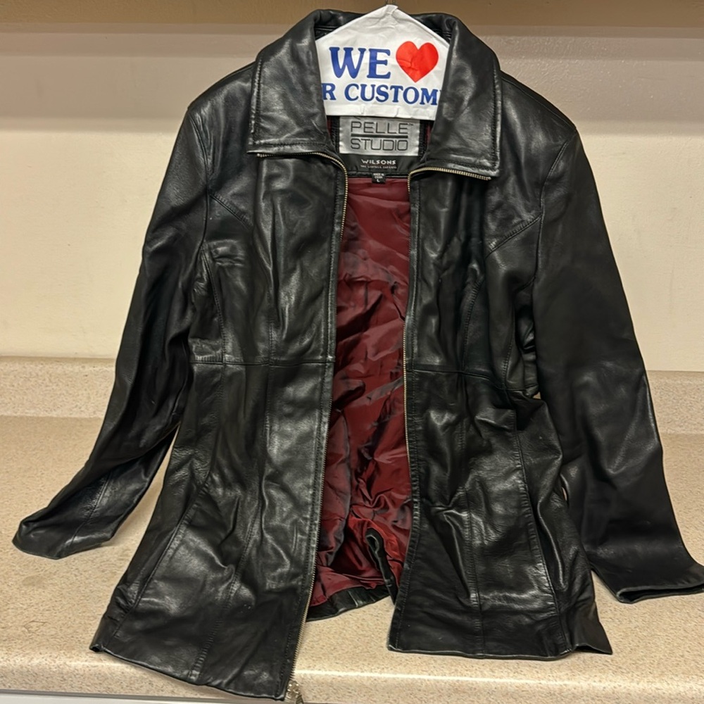 Woman’s leather Wilson’s jacket large black